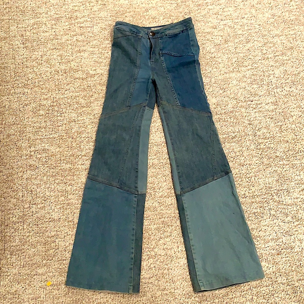 Free People Patchwork Jeans